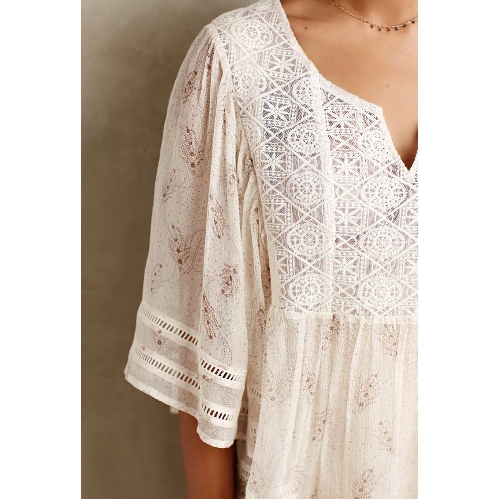 Anthropology by Meadow Rue Aeris Silk Blouse - Delicate and Feminine, Size Small - Picture 4 of 15